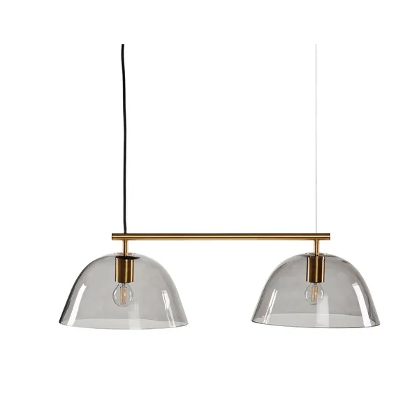 Wendo 70 Taklampe Nikkel/Røykfarget Glass