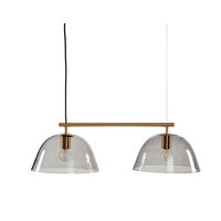 Wendo 70 Taklampe Nikkel/Røykfarget Glass