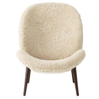 Lodge Loungestol Mörk Ek / Curly 09 Off-White