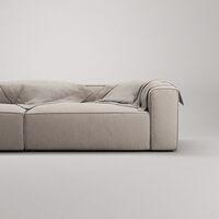 Grand 3-Sitssoffa öppet avslut Vänster Minetyg Sandshell Beige