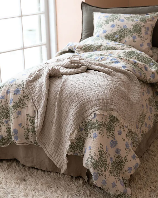 Plumbago Muslin Duvet Cover Single 150x210 cm