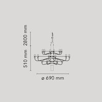 2097/18 Sarfatti Lysekrone Matt svart