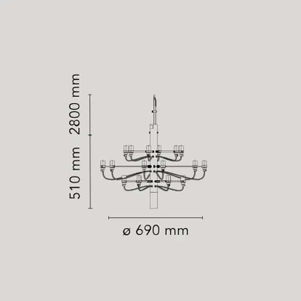 2097/18 Sarfatti Lysekrone Matt svart