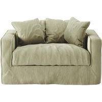 Loom Love Seat Linne Moss
