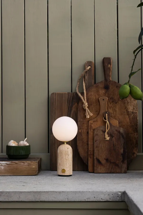 Torrano Bordlampe Bærbar Travertin