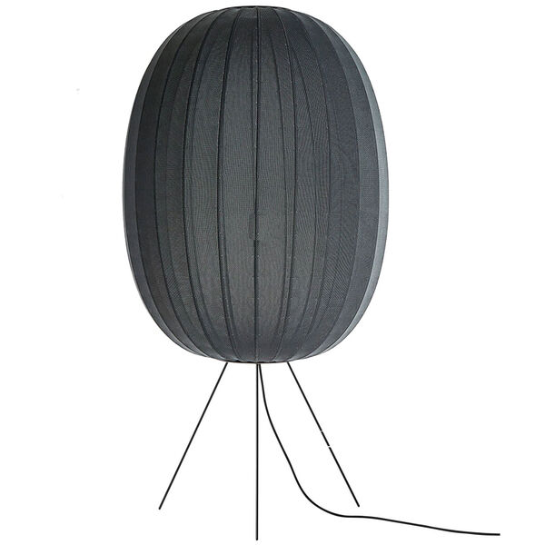 Knit-Wit Golvlampa Hög Oval 65 cm Svart