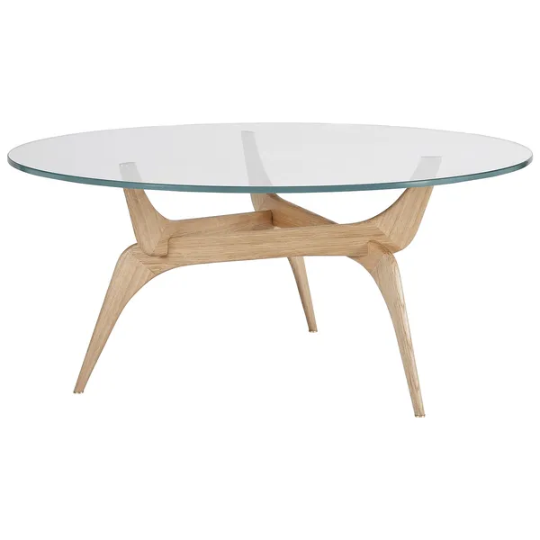 Triiio Sofabord Ø90 cm Olieret Eg / Klart Glas