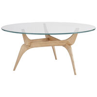 Triiio Sofabord Ø90 cm Olieret Eg / Klart Glas