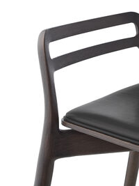 484 Cabin Counter Chair Dark Oak / Black Leather