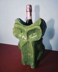 After Midnight Owl vase L Green
