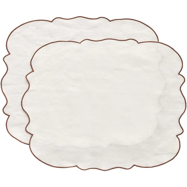 Gia Bordstablett 35x45 cm 2-pack Vit / Brun