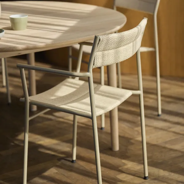 Vev Spisebordsstol Med Armlæn Grey Beige/Natual