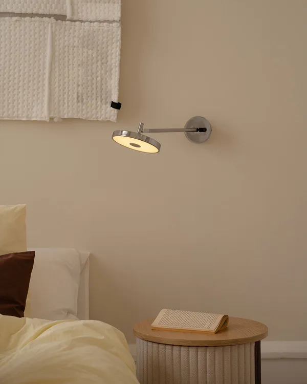 Asteria Vegglampe Lang & Hardwired I Polert Stål