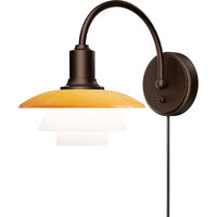 PH 2/2 Væglampe Med Ledning & Kontakt Centenary Edition Amber / Opal White