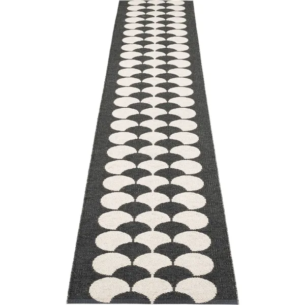 Poppy Teppe Sort/Vanilla 70x350 cm