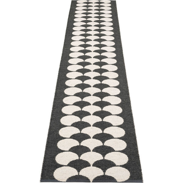 Poppy Tæppe Sort/Vanilla 70x350 cm