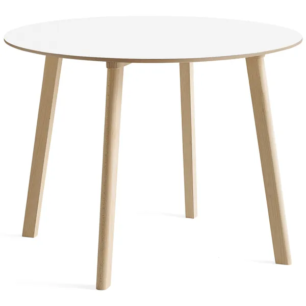 CPH Deux 220 2.0 Bord Ø100 cm Pearl White / Obehandlad Bok