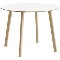 CPH Deux 220 2.0 Bord Ø100 cm Pearl White / Obehandlad Bok
