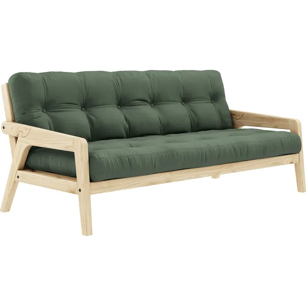 Grab Sovesofa Med Madras Klarlakeret / Olive Green