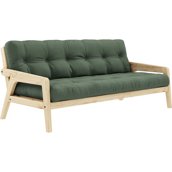 Grab Sovesofa Med Madras Klarlakeret / Olive Green