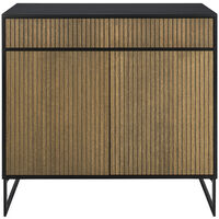 Line Burned Walnut Skänk Vit/Krom