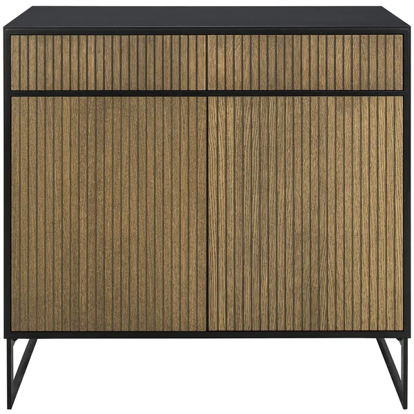 Line Burned Walnut Skänk Vit/Krom