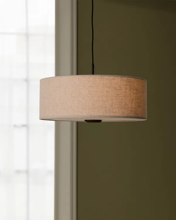 Bosco Pendel Beige / Mørkbejdset Eg