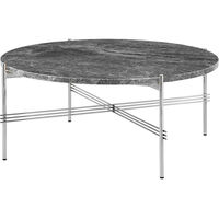 TS Soffbord 80 cm Polerat Stål / Grå Emperadormarmor