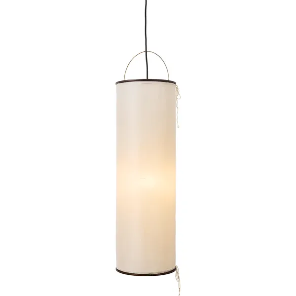 Silk Lantern Pendel Natural White Silk / Sort