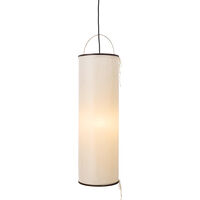 Silk Lantern Pendel Natural White Silk / Sort