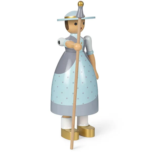 Shepherdess Træfigur Lyseblå