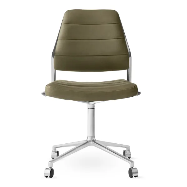 454 Swivel Chair With wheels Bosco Leather
