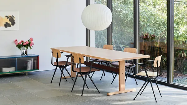 Passerelle Bord 95x260 cm Lackad Ek / Vinröd