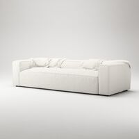 Grand 3-Sitssoffa Bouclétyg Steam White