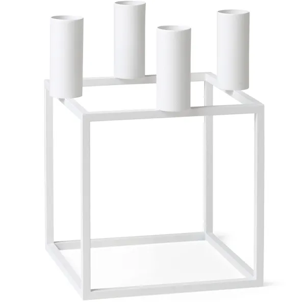Kubus 4 Lysestage Hvid