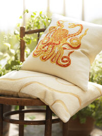 Octopus Cushion Cover 50x50 cm Spicy Yellow/Orange