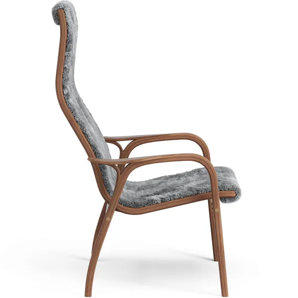 Lamino Nojatuoli Luonnonlakattu Pähkinäpuu / Lampaannahka Scandinavian Grey