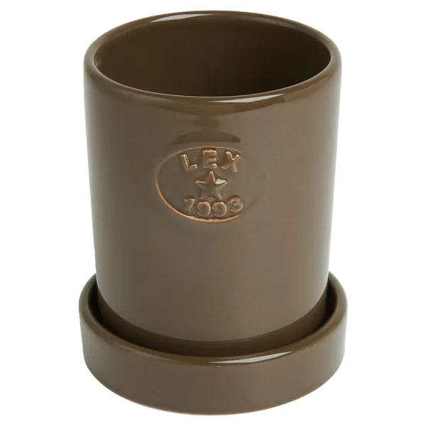 Krukke Med Underkop H14 cm Taupe
