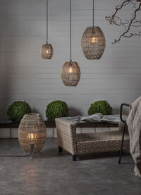 Linde Gulvlampeskjerm 46 cm Grå Beige