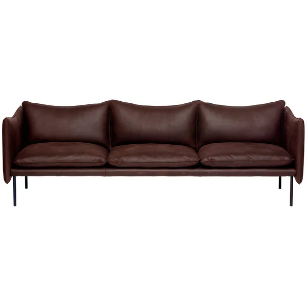 Tiki Soffa 3-Sits Svarta Ben / Vintage Dark Chocolate