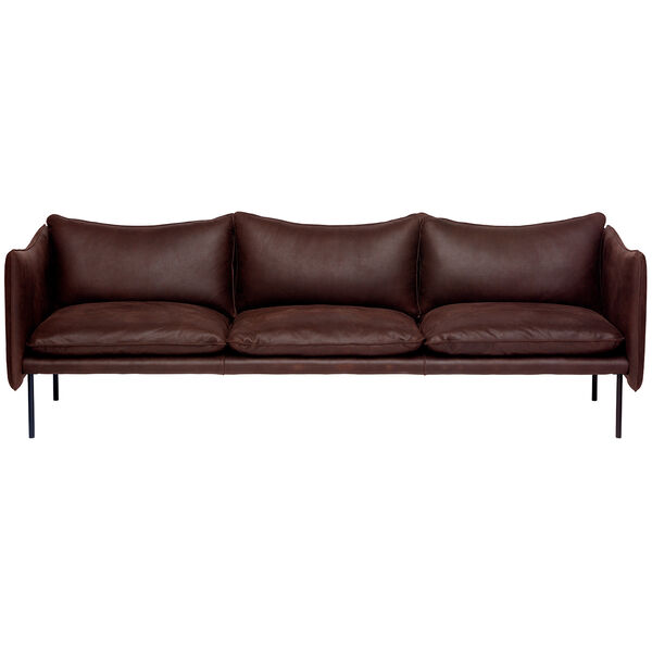 Tiki Sofa 3-Seater Black Legs / Vintage Dark Chocolate