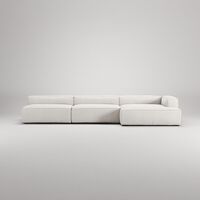Grand 5-Sitssoffa schäslong Höger Bouclétyg Steam White
