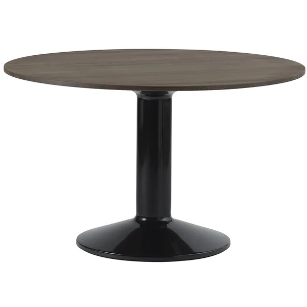 Midst Spisebord Ø160 cm Mørkoljet Eik / Sort
