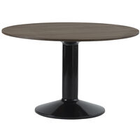 Midst Spisebord Ø160 cm Mørkoljet Eik / Sort