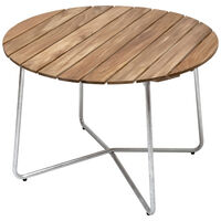 9A Bord Ø100 cm Obehandlad Teak / Varmförzinkat Stål