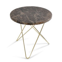 Tall Mini O Table Sidobord Ø50 cm Mässing/Brun marmor