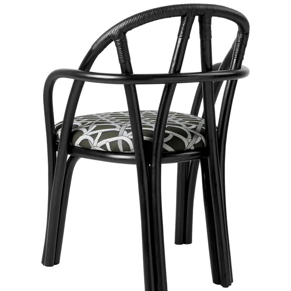 Bistra Spisestol Med Armlener Ebony / Reales Pattern 003