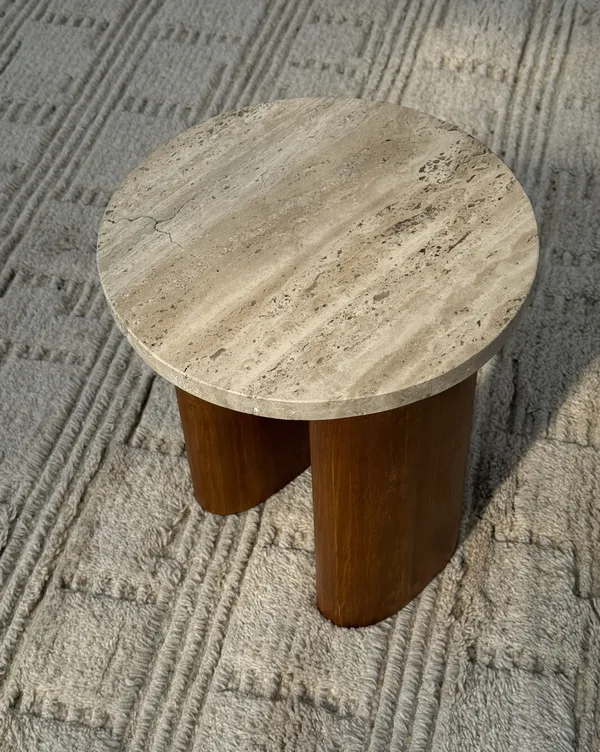 Vikman Sidebord Eik / Travertin