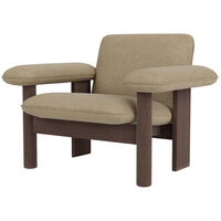 Brasilia Lenestol Lav Rygg Mørkbeiset Eik / Bouclé 02 Beige