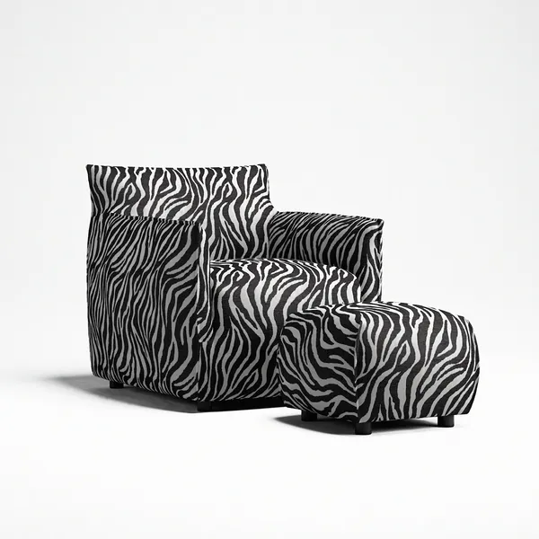 Le Petite Puff Zebra Sort / Hvit